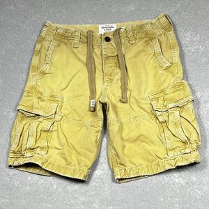 VTG Abercrombie Shorts Mens Sz 32 Brown Tan Cargo Baggy Military Paratrooper Y2K